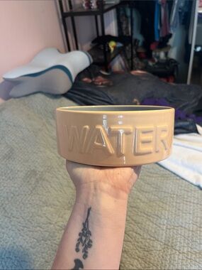 Ceramic Water Dog Bowl in Peach